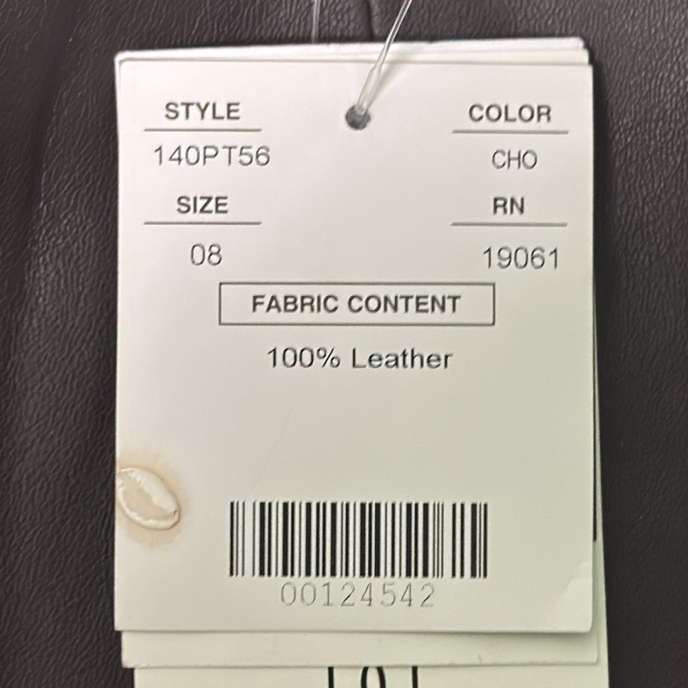 Doncaster Brown Leather Pants Size 8 - Picture 8 of 11